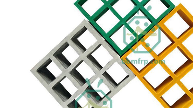 Various colors of corrosion resistant fiberglass floor grating